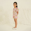 Cotton Top for Girls | Floral Print | Ecru Garden