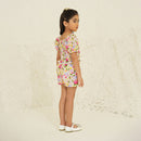 Cotton Top for Girls | Floral Print | Ecru Garden