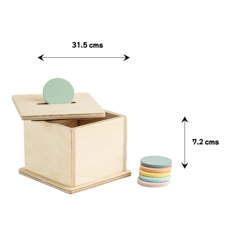 Wooden Toys for Baby | Montessori Wooden Coinbox | Multicolour.