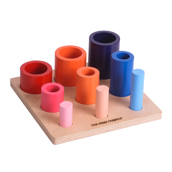 Wooden Toy Set for Kids | Grip & Fill Peg tray | Multicolour