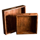 Wooden Serving Tray | Square Shaped | Brown | Set of 2