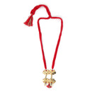 Brass Adjustable Necklace for Women | Red & Golden | Cotton Thread