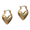 Brass Earrings for Women | Heart Shaped | Golden