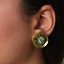 Brass Earrings for Women | Green & Golden | Cotton Thread