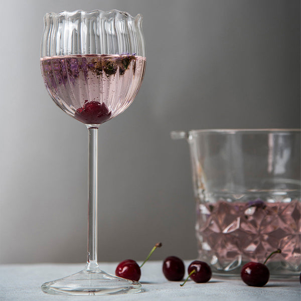 Wine Glasses | Rose Design | Transparent | 320 ml | Set of 2