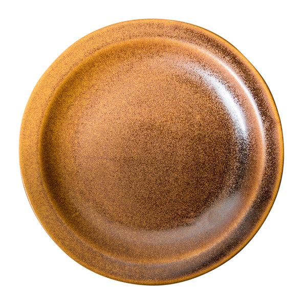 Ceramic Dinner Plates | Mustard Brown | | Set of 2