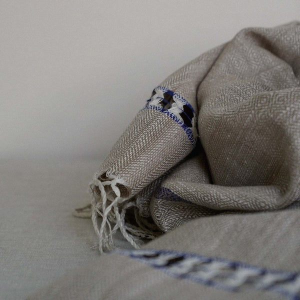 Sofa Throw Blanket | Matka Silk & Linen | Grey