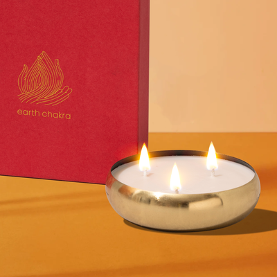 Diwali Gift Hamper | 3 Wick Scented Candles | Rose | Soy Wax Candles