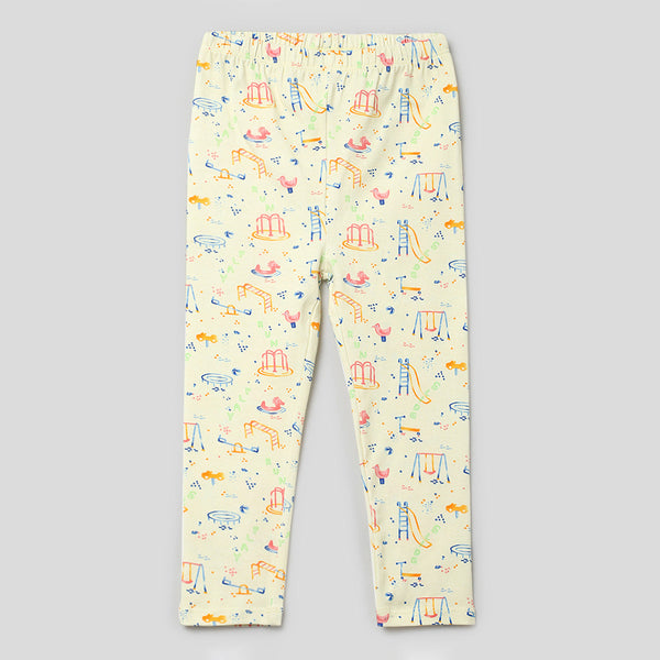 Cotton Pants for Kids | Play Print | Yellow