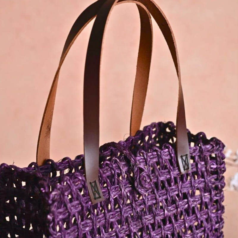 Mesh Handbag for Women | Lavender | Sabai Grass