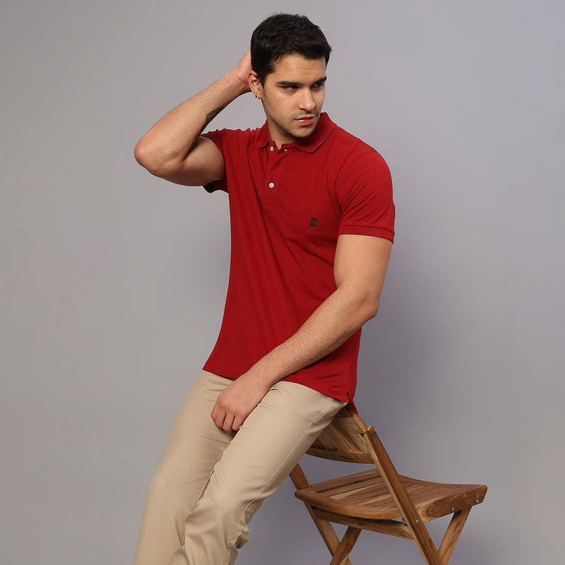 Supima Cotton Polo T-Shirt for Men | Maroon