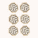 Cotton Coasters | Zig-Zag Design | Light Grey | Set of 2