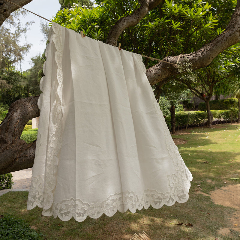 Linen Table Cover | Textured | Ivory