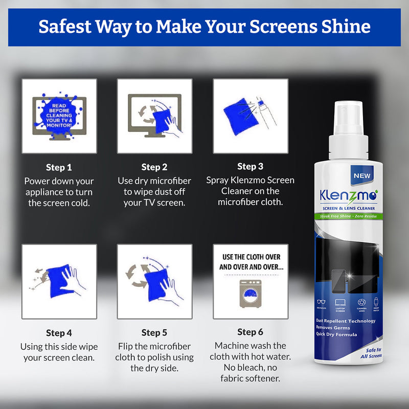 Screen & Lens Cleaner | For Computers, Mobiles & Laptops | 250 ml | Set of 2