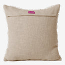 Cotton Throw Pillow Cover | Fur Design | Off-White & Beige