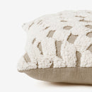 Cotton Throw Pillow Cover | Fur Design | Off-White & Beige