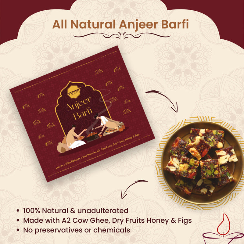 Anjeer Barfi | Sweetened With Honey & Anjeer | 500 g