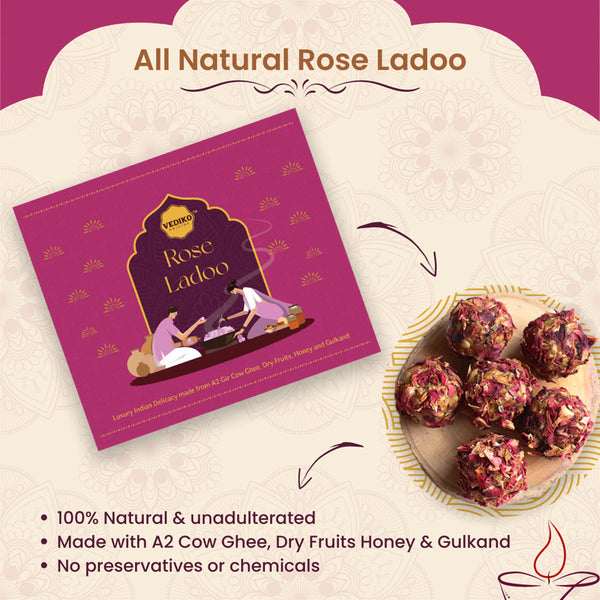 Rose Ladoo | Sweetened With Honey & Dates | 500 g