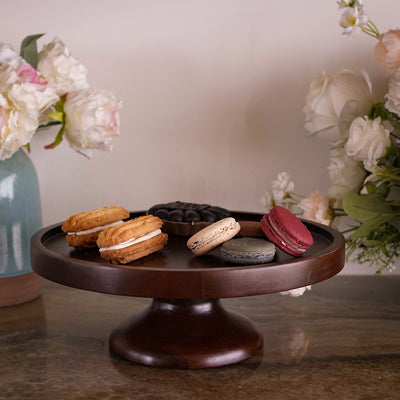 Wooden Cake Stand | Brown | 12 inches