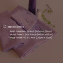 Cotton Towel Set | Bath Face & Hand Towel | Lavender | Set of 3