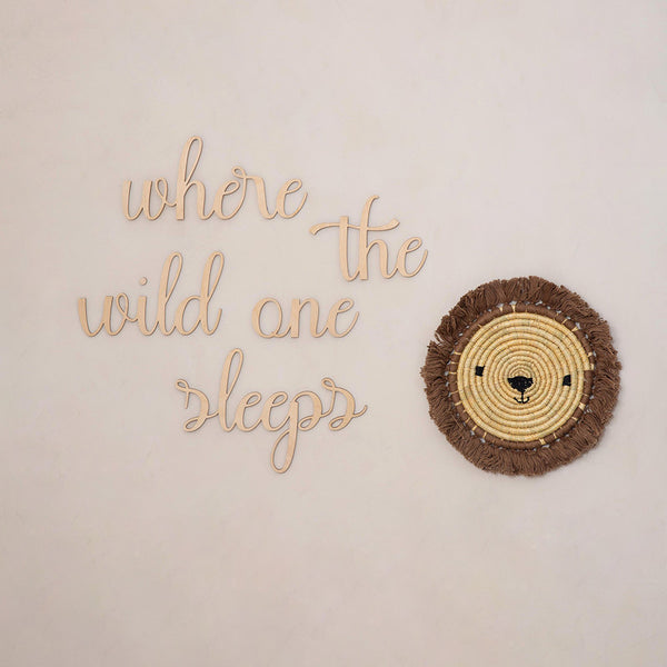 Wall Hanging Decor | Where The Wild One Sleeps | Wooden | Beige.