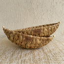 Water Hyacinth Storage Basket | Boat Shape | Brown | 35 cm