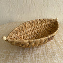 Water Hyacinth Storage Basket | Boat Shape | Brown | 35 cm