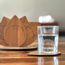 Wooden Affirmation Coasters | Lotus Design | Brown | Set of 6