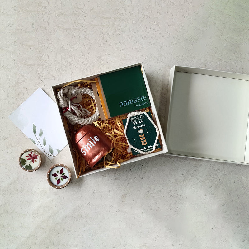 Festive Gift Box | Soy Wax Diya | Coasters | Wisdom Bell