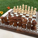 Wooden Chess Board Game for Kids | Brown | 20 cm