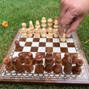 Wooden Chess Board Game for Kids | Brown | 20 cm