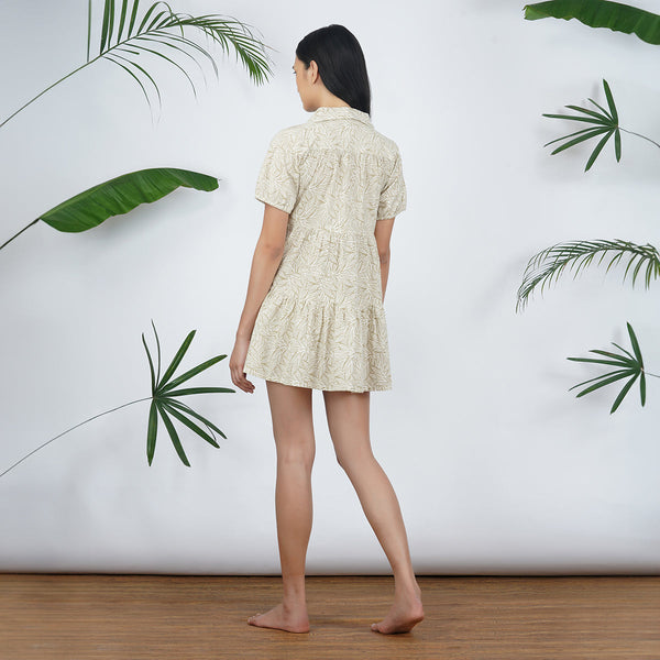 Poplin Smock Dress For Women | Jungle Handprinted