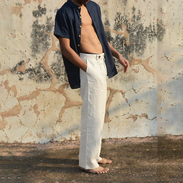 White Linen Pants for Men | Relax Fit.