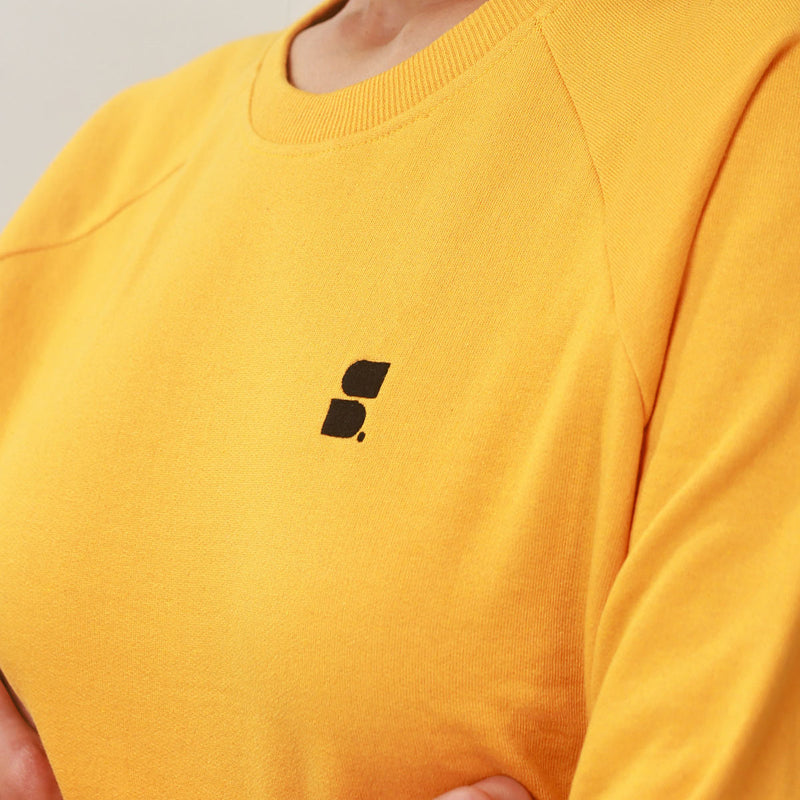 Recycled Cotton Sweatshirt for Women | Crew Neck | Yellow