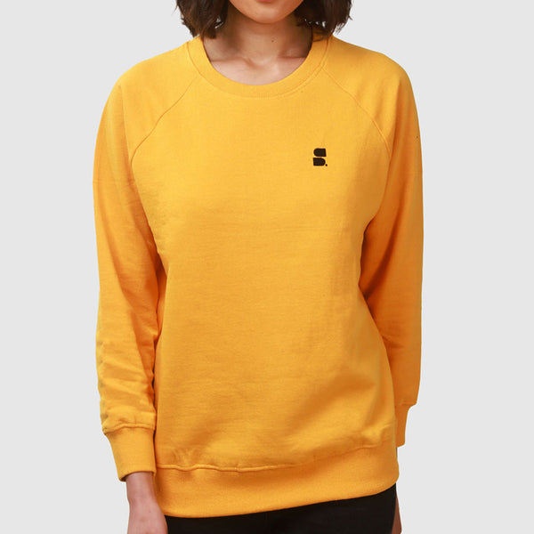 Recycled Cotton Sweatshirt for Women | Crew Neck | Yellow