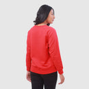 Recycled Cotton Sweatshirt for Women | Crew Neck | Red