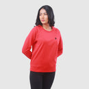 Recycled Cotton Sweatshirt for Women | Crew Neck | Red