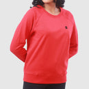 Recycled Cotton Sweatshirt for Women | Crew Neck | Red