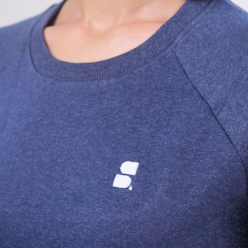 Recycled Cotton Sweatshirt for Women | Crew Neck | Blue