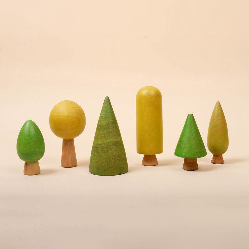 Wooden Toys for Kids | Forest Trees Small Set | Multicolour | Set of 6