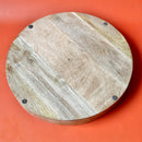 Wooden Carved Round Tray | Black