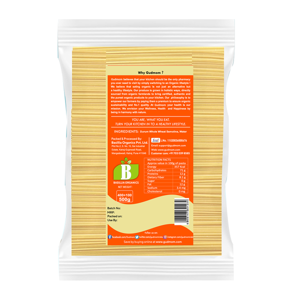 Pasta Spaghetti | Whole Wheat | Rich In Fibre | 500 g