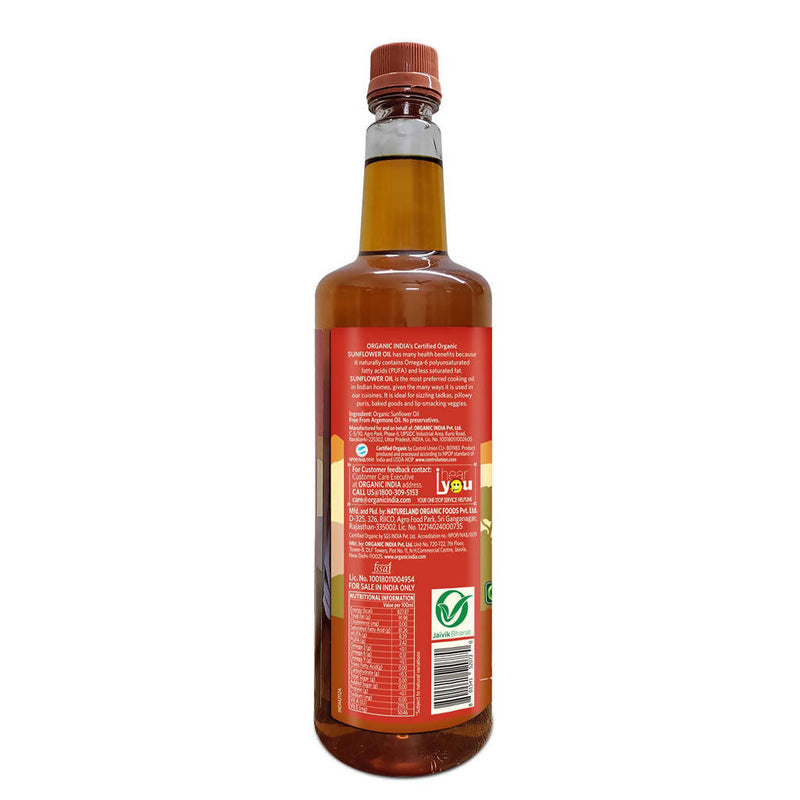 Organic India Sunflower Oil | Improves Digestion | 1 Litre