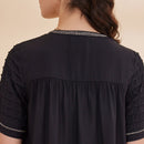 Bamboo Black Top for Women | Half Sleeves