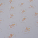 Organic Cotton Baby Cot Bed Sheet | Bear Design | Beige & White.