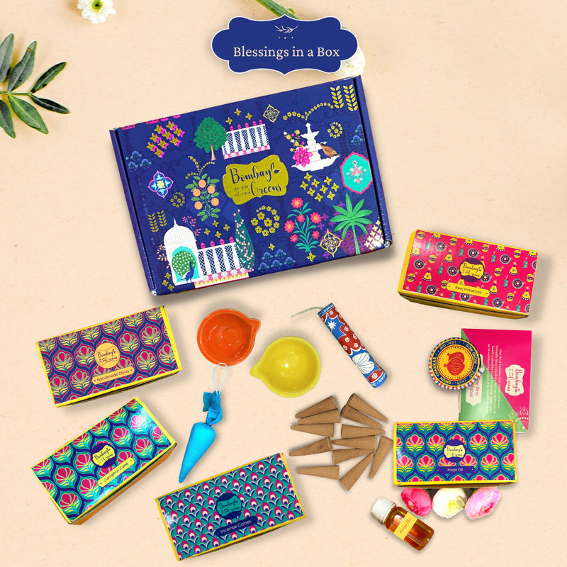 Diwali Gift Hampers | Seed Crackers | Ceramic Diyas | Incense Cones | Set of 7