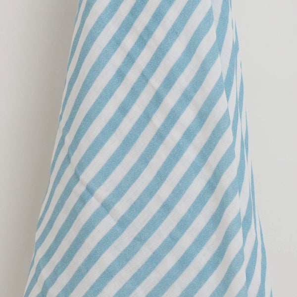 Organic Cotton Baby Swaddle | Striped | Blue & White | 120 x 120 cm | Set of 2.