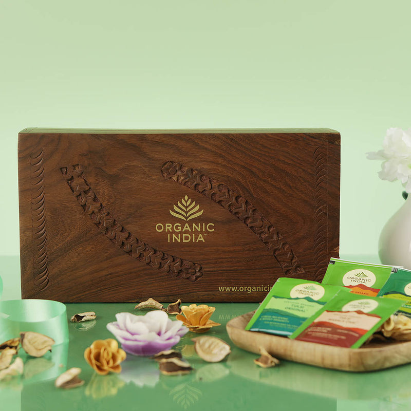 Organic India Tea Hamper | Super Deluxe Gift | 100 Tea Bags.