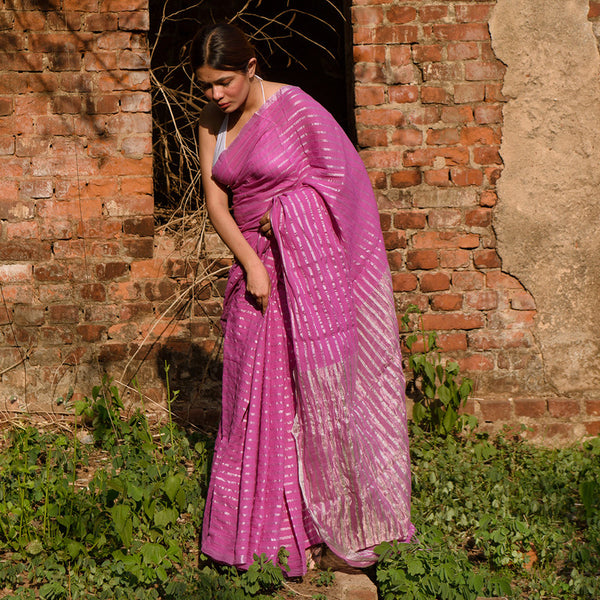 Handloom Cotton Saree | Pink