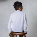 Linen Boys Shirt | Pleated | White